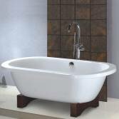Victoria Traditional Flat Bath with Dark Oak Feet, Small 